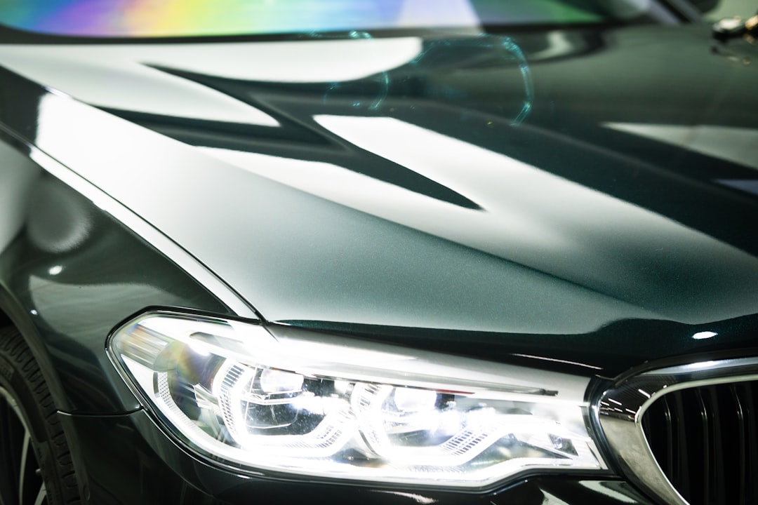 BMW 530Li headlight closeup